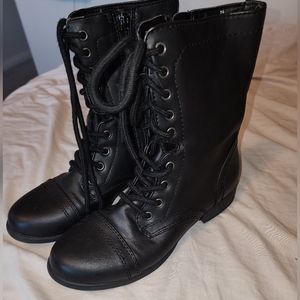 Black combat boots
